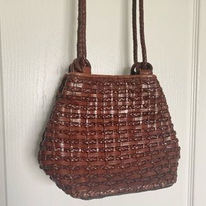 Vintage Nine West basket weave leather bag